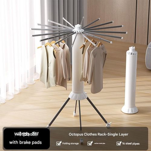 Octopus Clothes Drying Rack – Floor Standing, No Assembly Required, 360° Rotating, Foldable & Space-Saving, Perfect for Drying Bedding