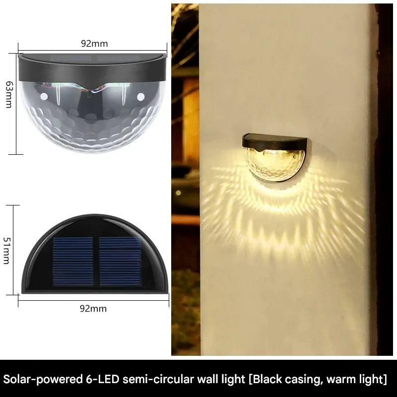 Solar-Powered Outdoor Wall Grazer (for ambiance)  Garden Glow Light  Landscape Accent Light  Step & Deck Light (for patio & pathway)