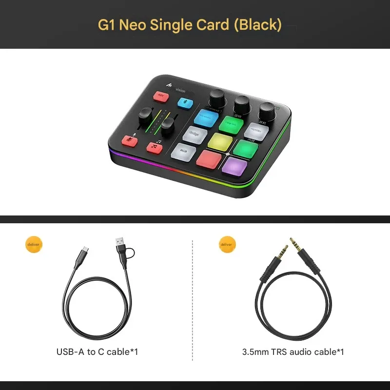Maono Shank G1 NEO Series External Sound Card - Professional Gaming & Streaming USB Audio Interface for FPS PC Microphone