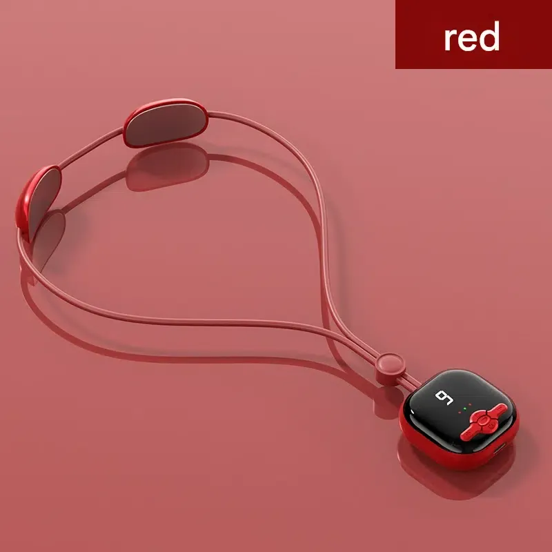 Household Smart Portable Pendant Massager with Pulse and Heat Compress, Hang-on-Neck Cervical Massager