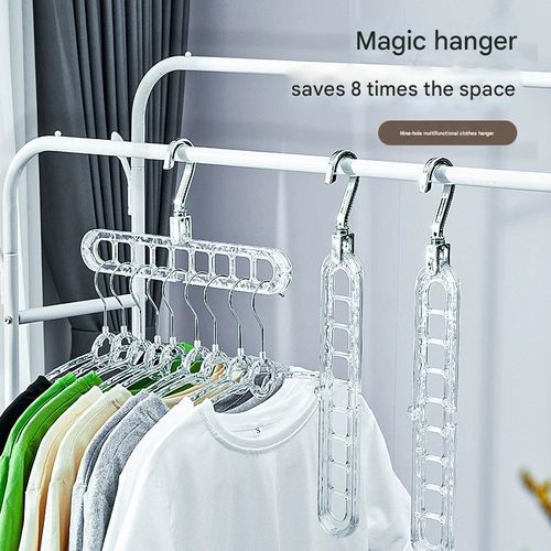 Glacier Texture 9-Hole Foldable Magic Rotating Clothes Hanger - Viral Home Storage Organizer