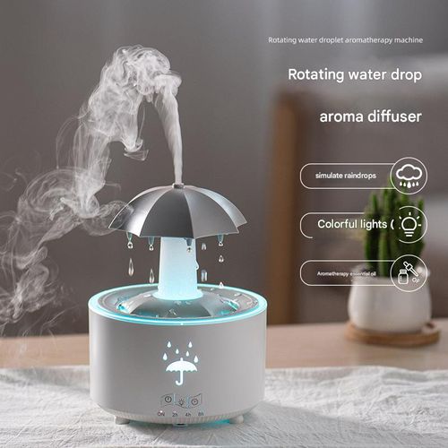 Hot sale colorful raindrop aromatherapy machine rotating water drop humidifier remote control home office water purifier