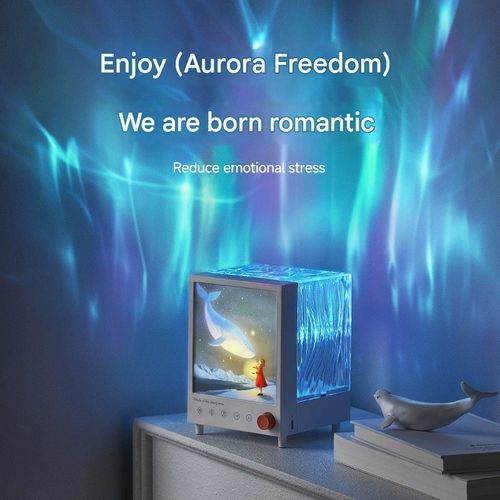 Aurora Night Light Projector - Bluetooth Speaker with Starry Sky Lighting, Creative Gift for Bedroom Decor