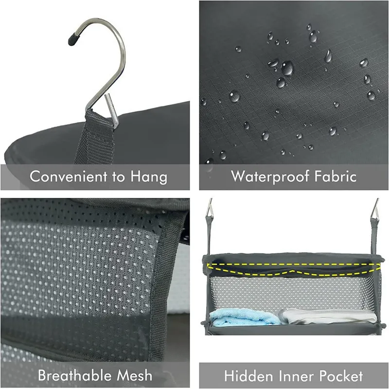 Foldable Travel Clothing Organizer, Hanging Layered Wardrobe Storage Bag, Convenient Dormitory Storage Pouch