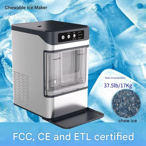 Ice Maker Small Milk Tea Shop 17 kg Extruded Ice Commercial Home Dormitory Ice Cubes Fully Automatic Chewing Ice