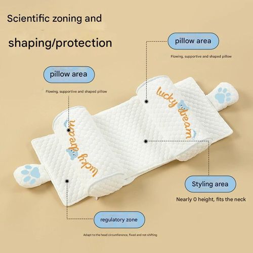 Cotton anti-flat head cross-shaped pillowcase. Suitable for infants 0-6 months and 1 year+. Helps correct head shape.
