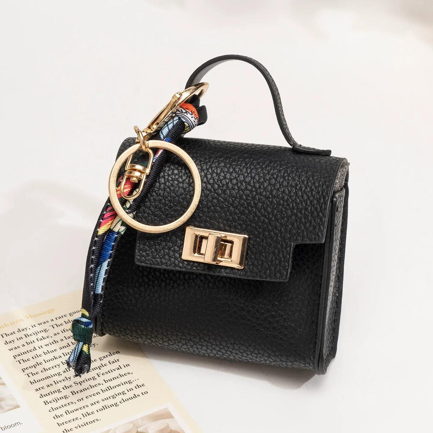 Mini Fashion Luxury Bag Charm - Lipstick Case, Car Key Holder & Bluetooth Earbud Pouch