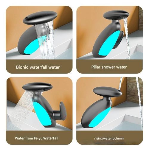 ET Penguin Pull-Out Faucet - Anti-Splash Hot  Cold Swivel Spout with Mood Lighting for Bathroom Sink
