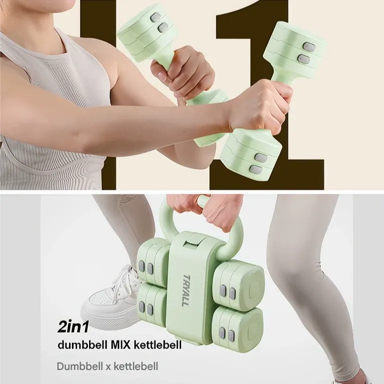 Adjustable 2-in-1 Dumbbell and Kettlebell - 2KG & 5KG Set for Men & Women, Home Gym
