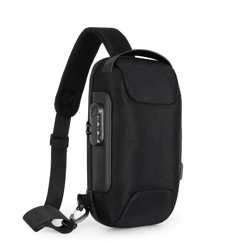 Waterproof, Scratch-Resistant Anti-Theft Combination Lock Crossbody Bag  Oxford Cloth Sporty Crossbody Backpack  Men's Single Shoulder Chest Bag