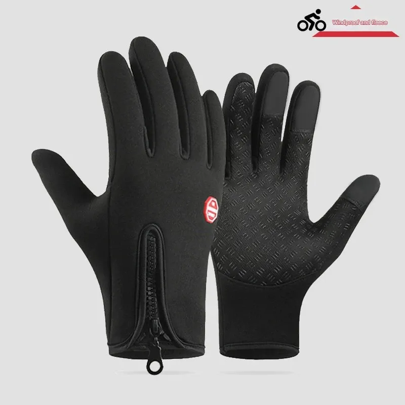 Outdoor Cycling Gloves & Sport Ski Mountaineering Gloves - Touchscreen, Non-Slip, Waterproof, Windproof, Fleece Lined, Warm for Autumn and Winter