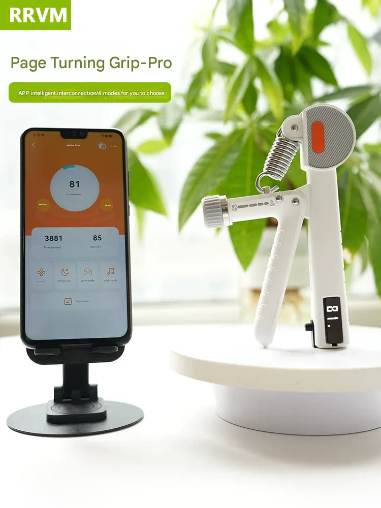 Smart Counting Grip Strengthener – Remote Control for Phone Tablet Page Turning  Adjustable 5-60kg Hand Trainer. Exercise While Browsing Videos or Reading Novels