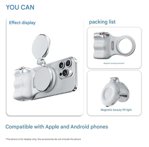 Magnetic camera handle for mobile phone, wireless Bluetooth camera, beauty and anti-shake