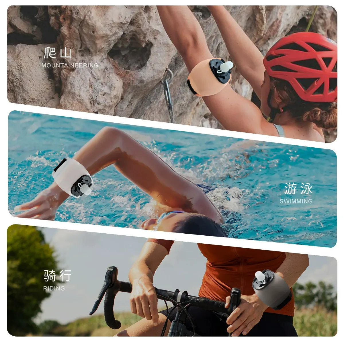 Silicone Sports Water Bottle with Wrist Strap - Food-Grade, Portable for Outdoor Cycling, Running, and Hiking