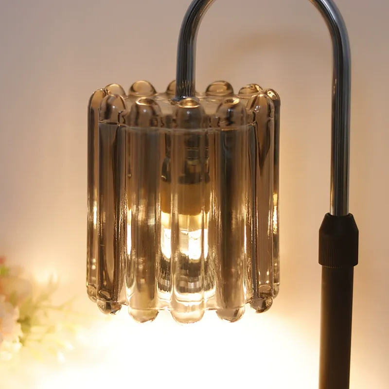 Hot melt candle holder wax melting lamp, adjustable height with timer, flameless aroma diffuser, bedroom bedside lamp and ambient night light for home