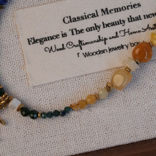 The color scheme is inspired by Monet's Yellow Irises. Natural stone titanium steel sunflower handmade beads niche retro versatile simple clavicle chain