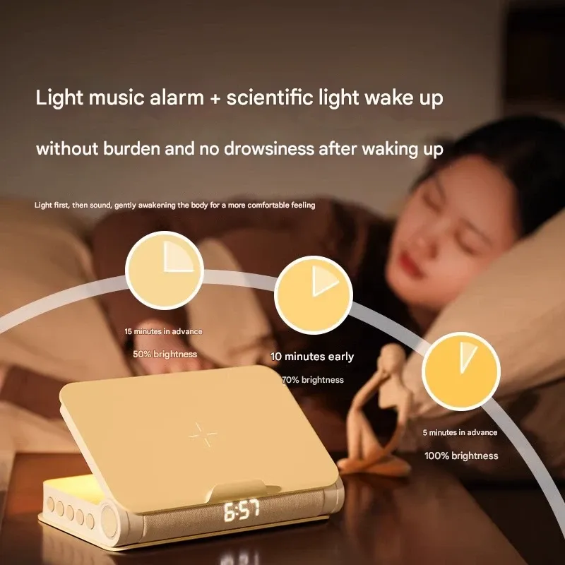 Bluetooth Book Light Speaker | Wireless Charging Bedside Lamp, Night Light, Gift for Boyfriend Girlfriend