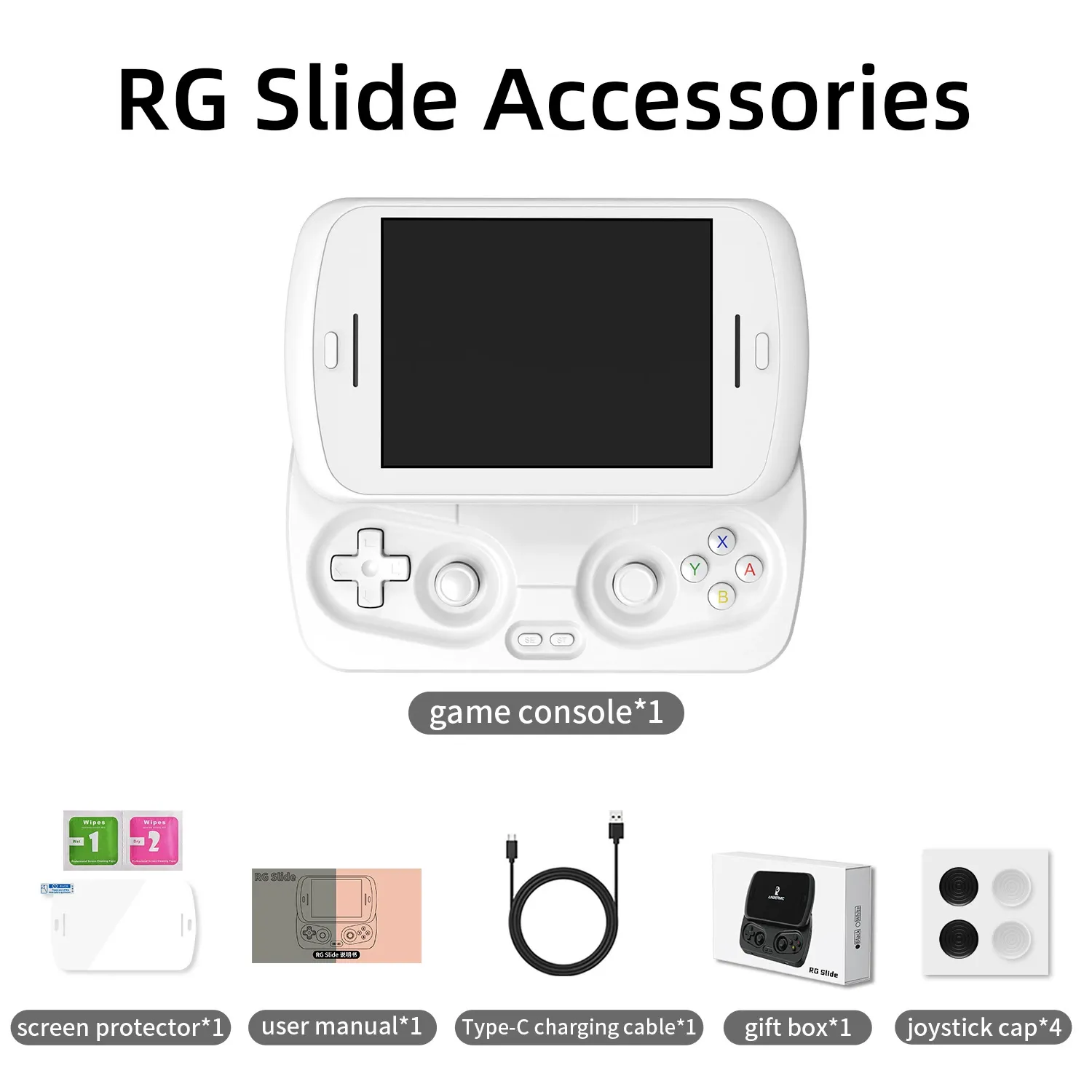 Anbernic RG Slide Open-Source Handheld Console - Android OS with Wireless HD Touchscreen & AI Gaming  Standard 8GB+128GB Configuration