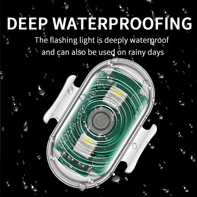 Rechargeable Wireless Remote-Control Strobe Light - Universal Multi-Color Warning Light for Cars and Motorcycles