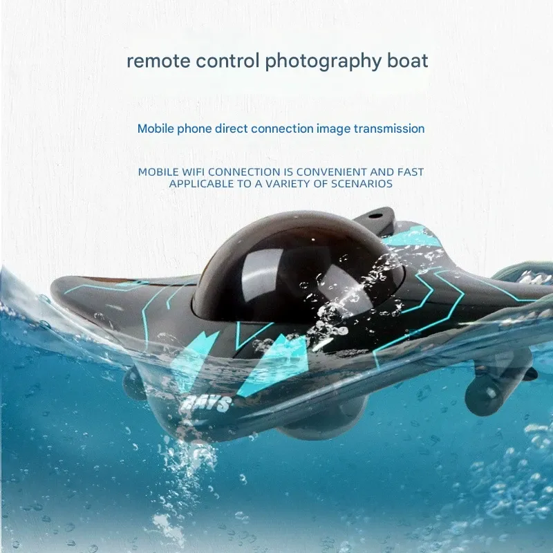 WiFi-controlled 6-channel mini remote control boat with real-time underwater video transmission