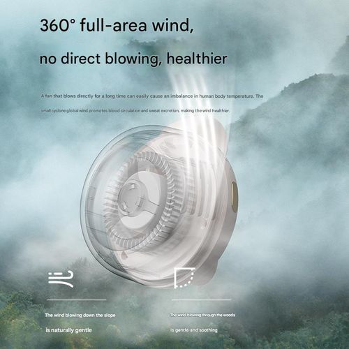 Desktop mini fan portable handheld small fan USB charging neck clip fan silent leafless