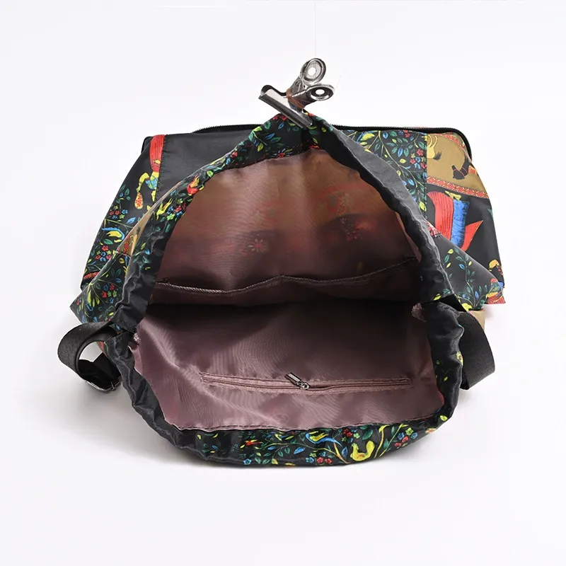 Foldable Travel Backpack - Drawstring Gym Sack, Lightweight Packable Rucksack with Large Capacity