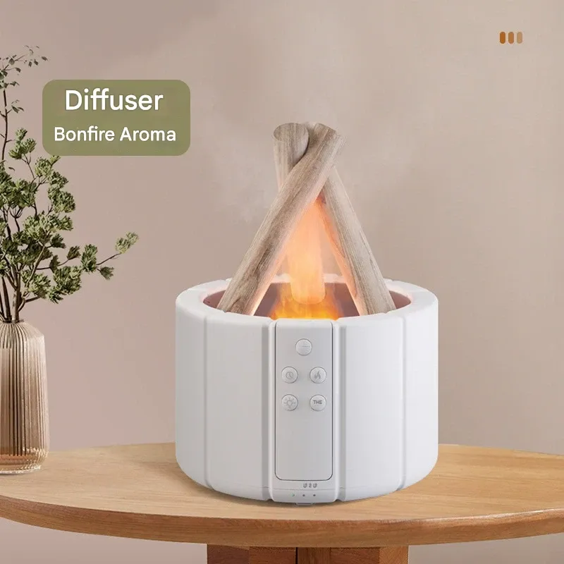 Creative Campfire Aroma Diffuser & Humidifier  Small Home Essential Oil Diffuser with Flickering Flame Effect
