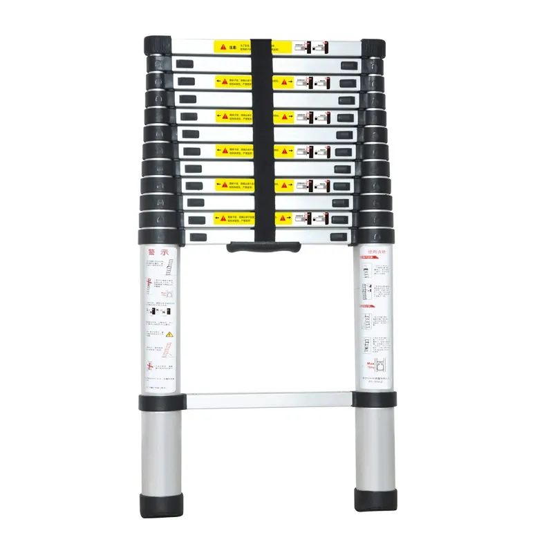 Household Portable Telescoping Ladder, Aluminum Alloy Folding Loft Ladder for Indoor Outdoor Decorating（Ladder + 3.8 meters + step distance 30 cm）