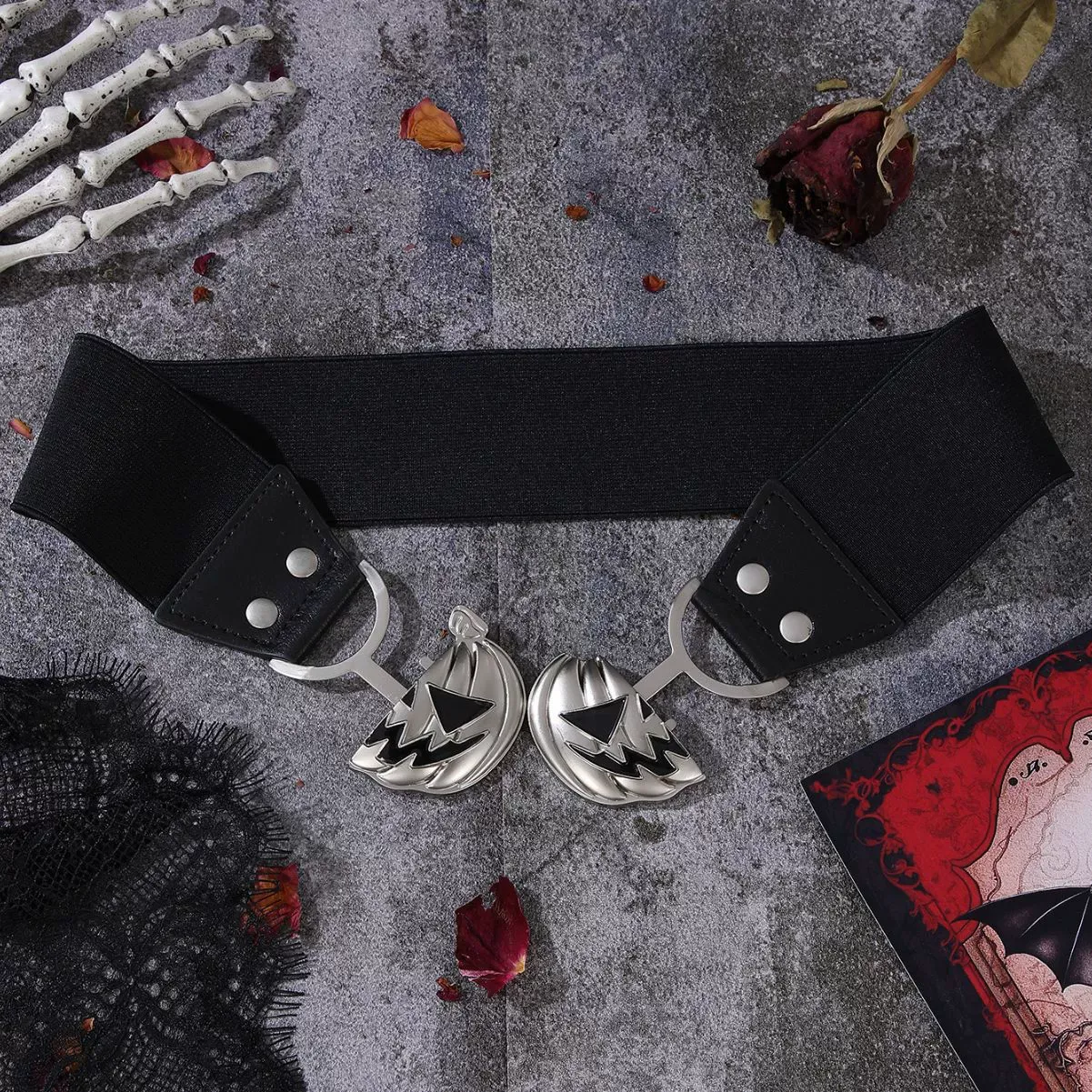 New Halloween Pumpkin Head Alloy Buckle Belt   Fashionable & Versatile Pumpkin Head Waist Cincher Accessory
