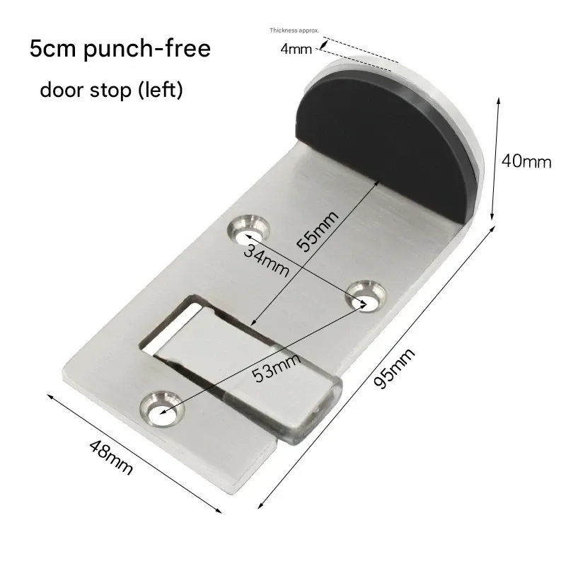 No-Drill Door Stopper – Heavy-Duty Stainless Steel Door Holder for Restaurants, Anti-Slip & Silent, Durable (KFC-Style Door Anchor)