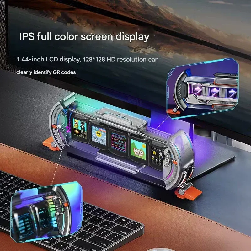 CYBER TIME TRAVELER – Divoom Pixel Art Clock Time Gate  RGB Spectacle + 5-Screen IPS Tech, Master Time, Weather, Stocks & News – Your Gaming Room Just Leveled Up to 2077
