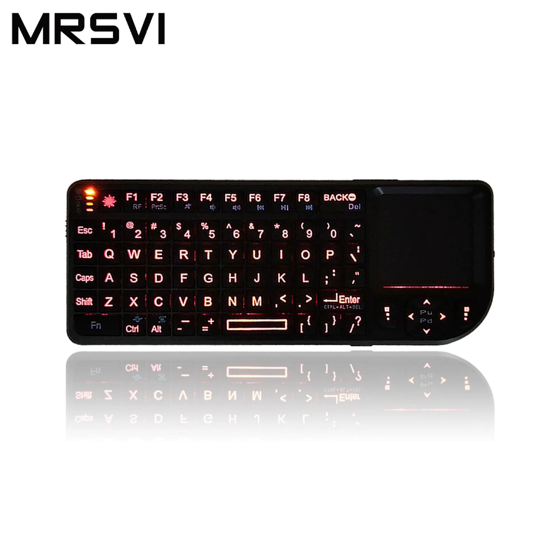 2.4G Mini Wireless Air Mouse Keyboard with Laser Touchpad & 7-Color Backlight