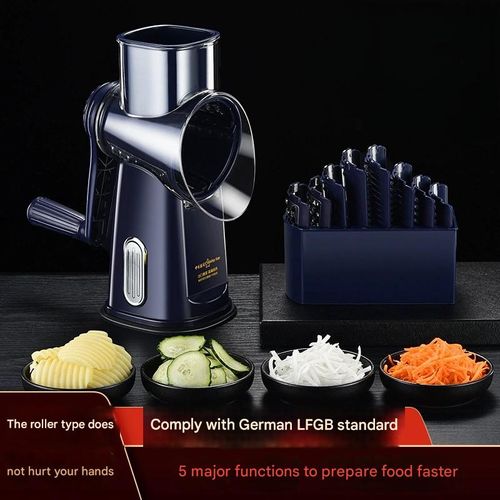 Kitchen Multi-function Rotary Vegetable Cutter - Hand Cranked Vegetable Slicer, Grater and Shredder for Home Use