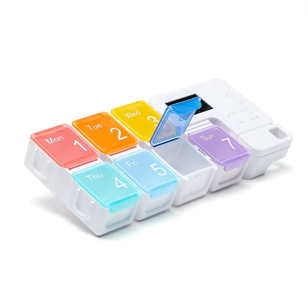 7-Compartment Weekly Smart Reminder Electronic Pill Box  Divided Compartment Medicine Pill Organizer Box