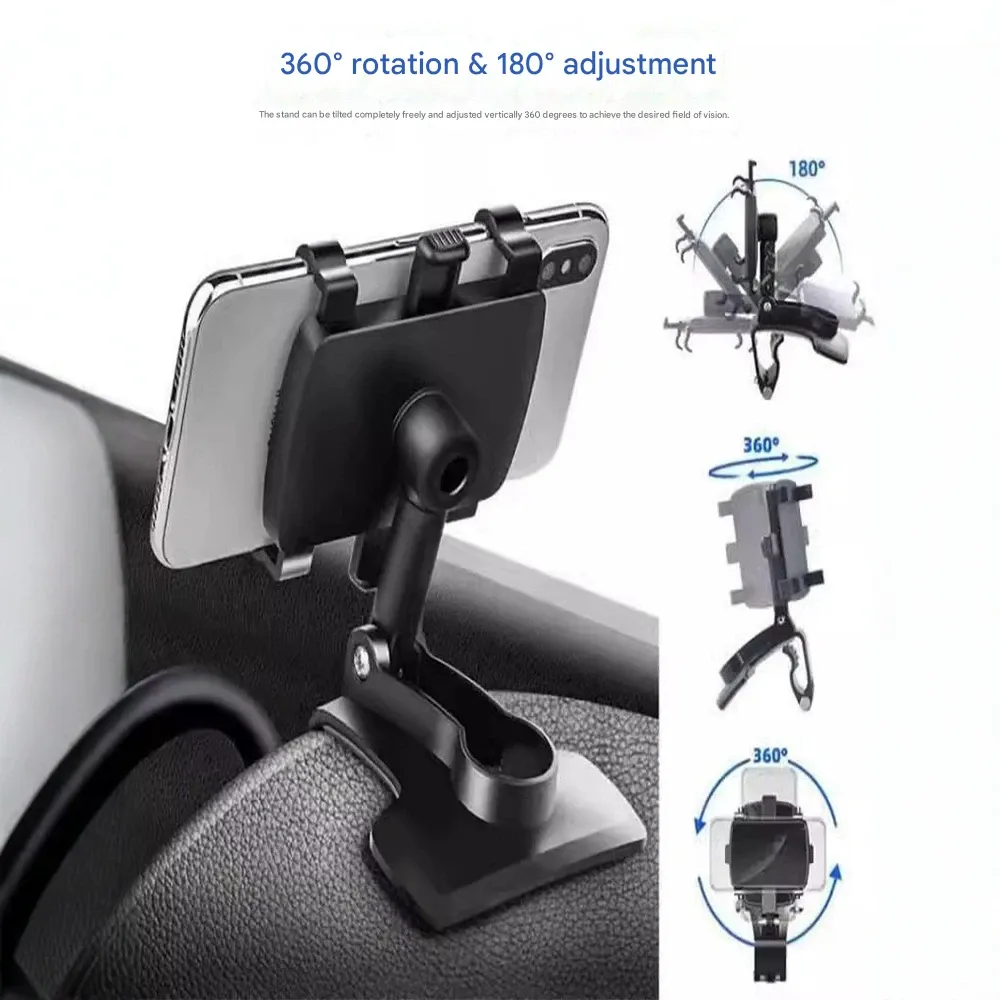 Car Dashboard Phone Mount  Center Console Rearview Mirror Sun Visor Phone Navigation Holder