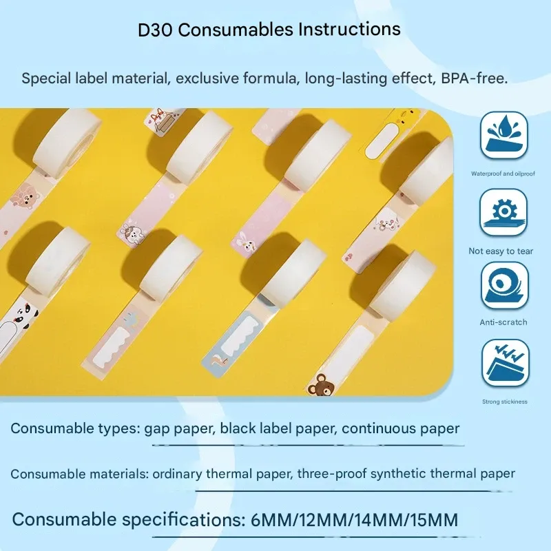 Phomemo D30 Thermal Label Printer - Handheld Portable Wireless Bluetooth Mini Sticker Printer for Home Use