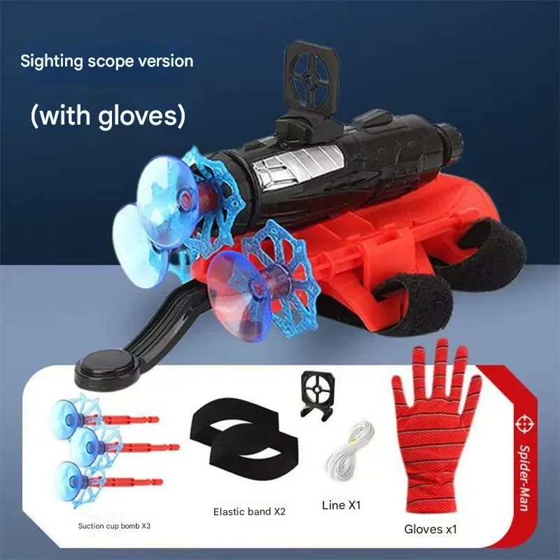 Spider Shooter Toy  Hero Wrist-Worn Suction Cup Launcher, Soft Bullet Black-Tech Web Shooting Toy