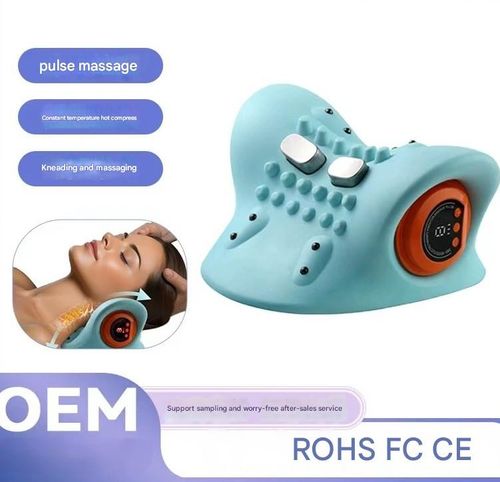 Multi-Function Neck & Shoulder Massager - Portable Electric Massage Pillow with EMS  Heat Therapy & Pulse Technology