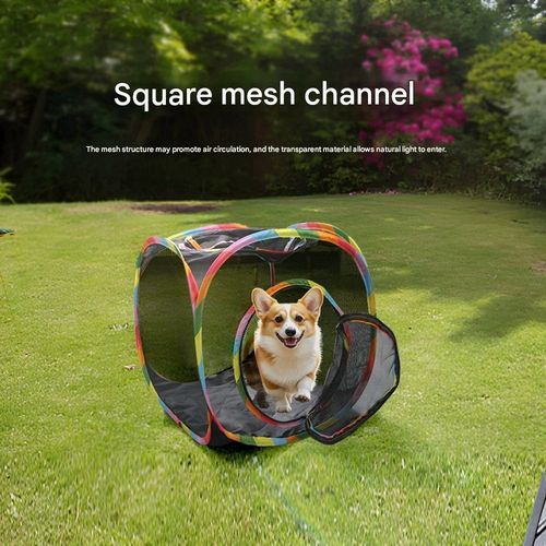 Outdoor Mesh Foldable Cat Tunnel – Pet Tent Play Tube for Cats