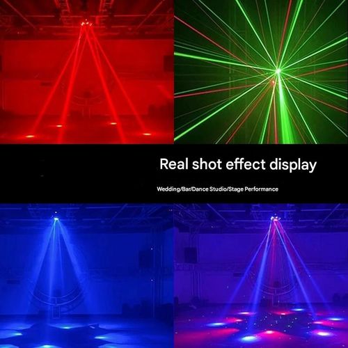 6-Arm Bee-Eye Small Diamond Laser Moving Head Light with Halo Effect and Strobe