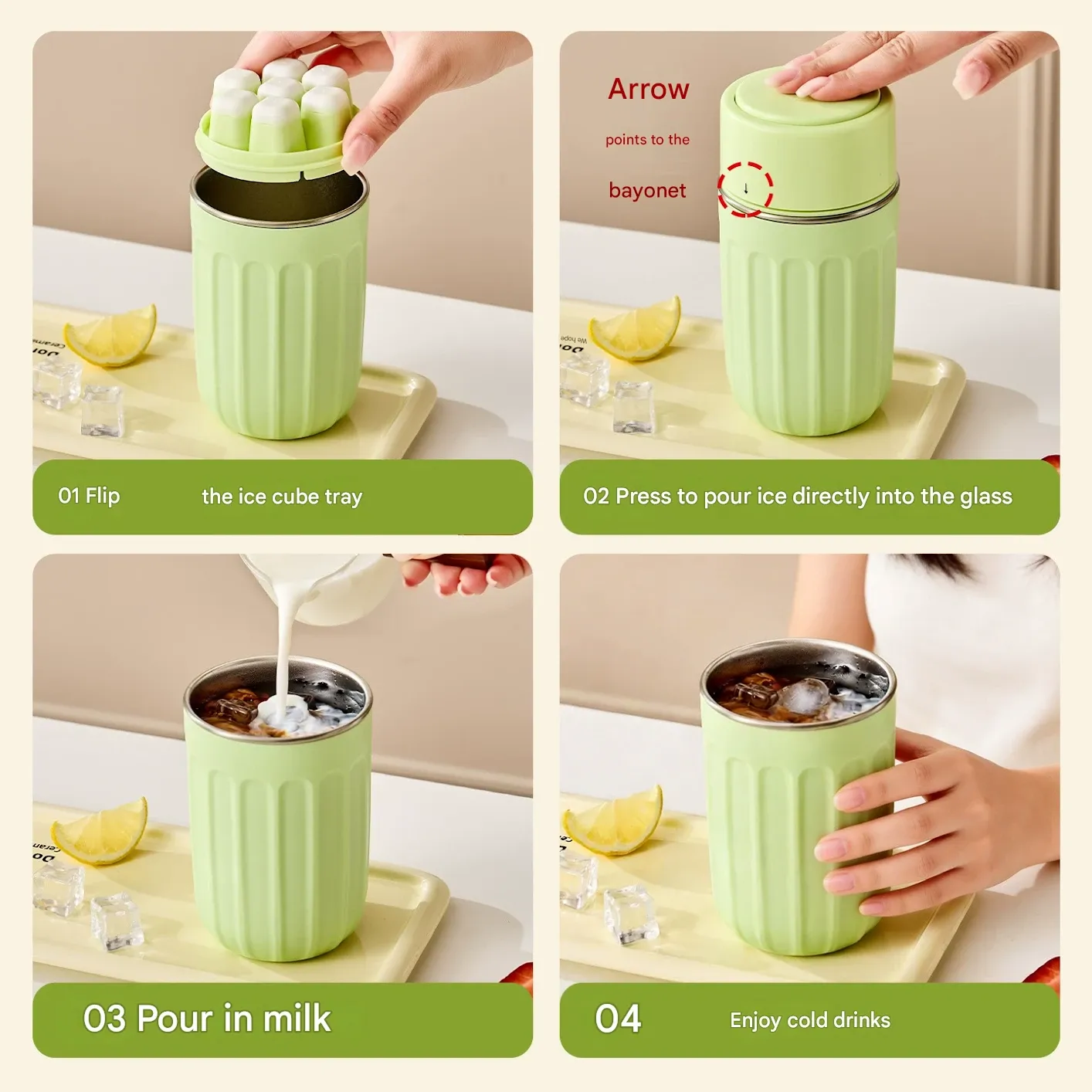 One-press push-release ice maker cup  Outdoor fitness cooling ice cube coffee cup
