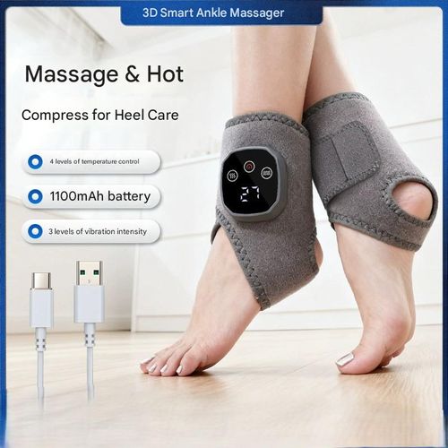 Smart Graphene Ankle Massager with Vibration & Heat Therapy - Electric Foot and Hand Massager for Warmth and Relaxation