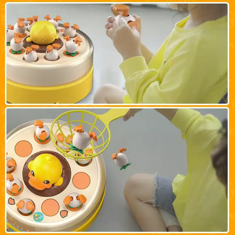 Children's Jumping Little Yellow Duck Toy, Bouncing Spinning Top for Infant Focus Training, Parent-Child Interactive Educational Toy