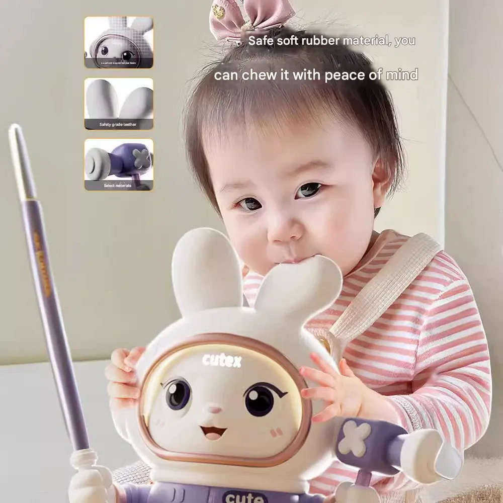 Space Rabbit Toy: Singing and Dancing Plush Bunny for Infant Tummy Time