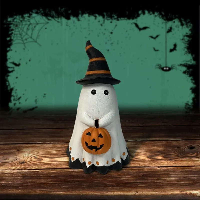 Halloween Ghost Figurines – Resin Craft Decorations for Spooky Party