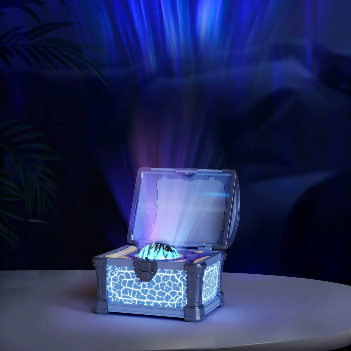 Treasure Chest Projector Lamp - Bluetooth, White Noise, Sleep Timer, Starry Sky Projection for Bedroom Ambiance