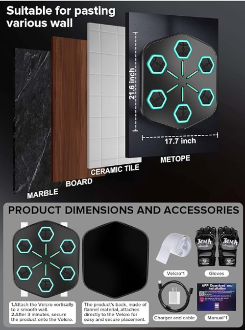 Smart Music Punching Bag - APP Sync + Light Reaction Training! The Hottest Fitness Gadget for Adults & Kids