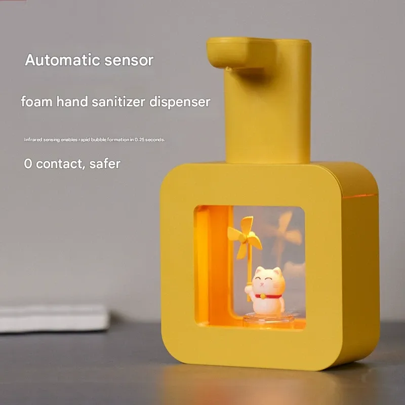 Wall-mounted automatic foam soap dispenser with smart sensor, electric children's liquid soap dispenser for home use.