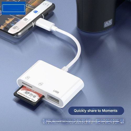 All-in-One Card Reader - SD + TF + USB Memory Card, Type-C Compatible with Huawei and Apple Phones