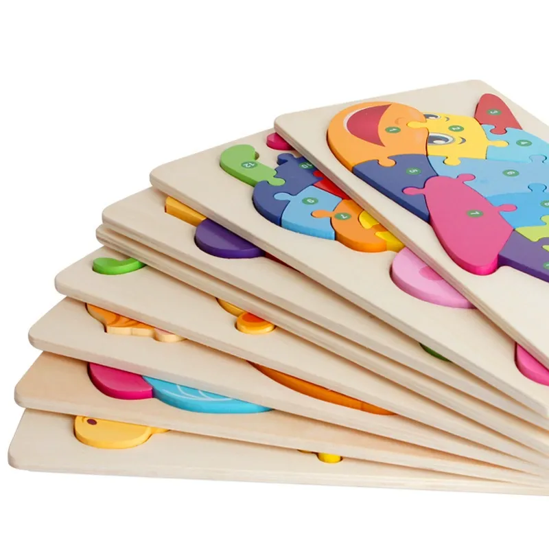 Wooden Large Animal 3D Puzzle Lock - Educational Early Learning Toy for Kindergarten Children